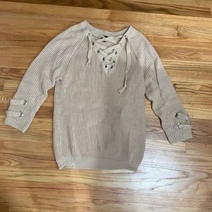 Nude sweater dress